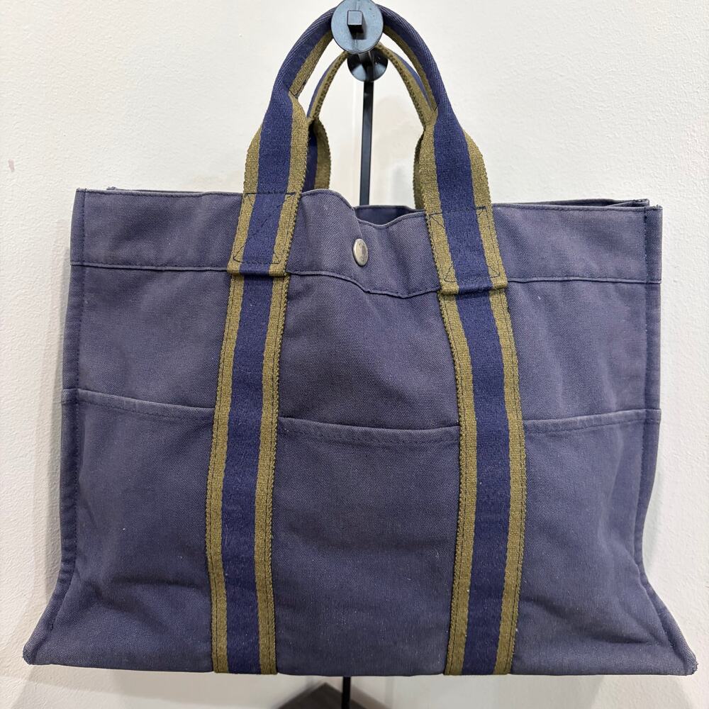 #3223 HERMES Blue Ligne Tote